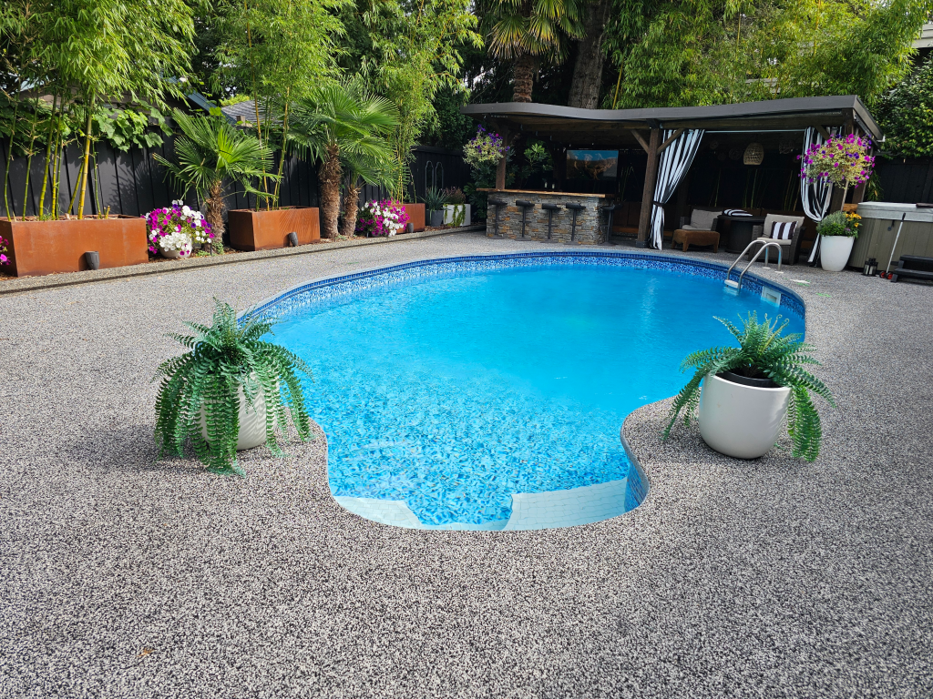 Rubber Paved Pool Deck, Surrey, BC