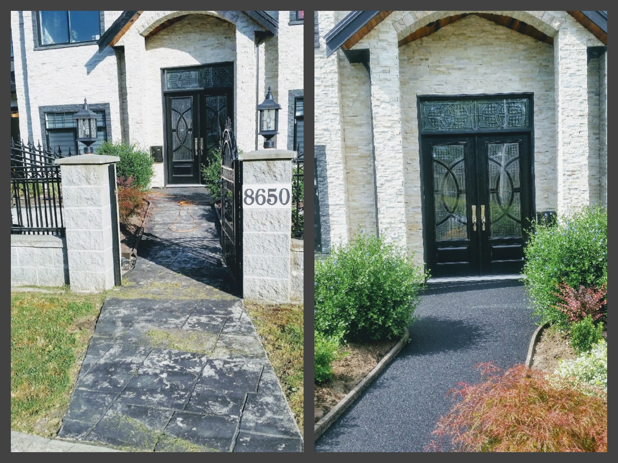 before and after rubber paving Surrey, BC