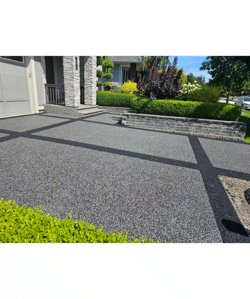 Rubber Paving- driveway with black borders, Surrey, BC
