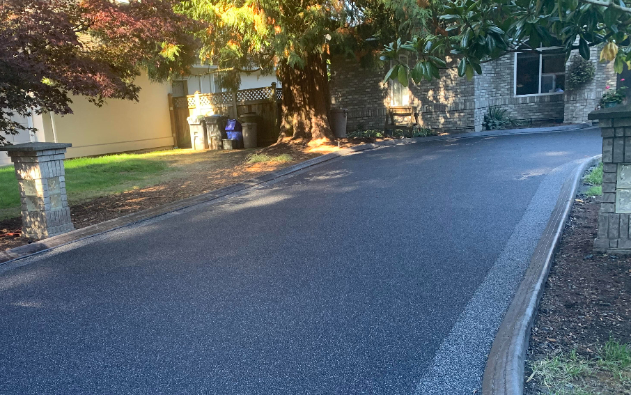 Rubber Paving- driveway with black borders, Surrey, BC