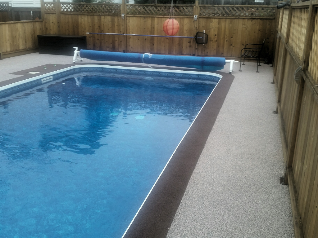 brown and beige rubber pool deck, Surrey, BC
